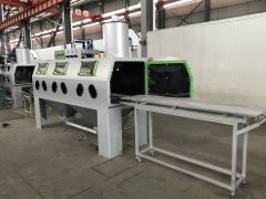 江蘇日久光電上市公司定制2臺三工位噴砂機處理新材料